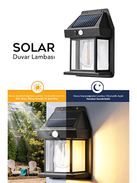 Meleni Home 1 Adet Solar Duvar Lambası