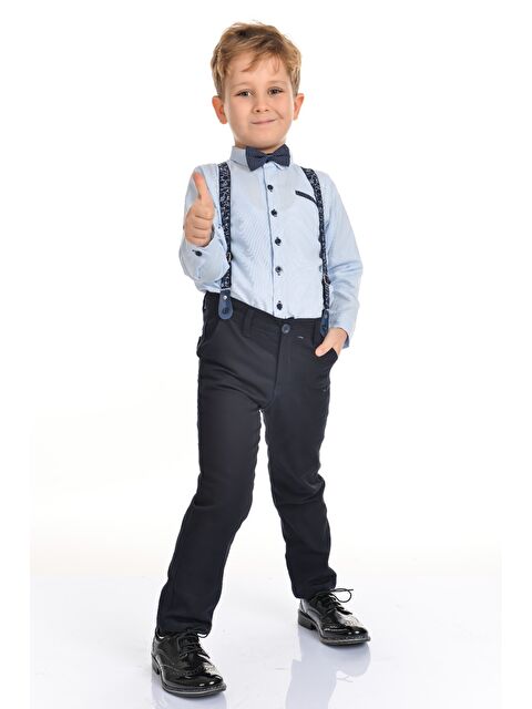 Mnk Baby & Kids Oxford Gömlek Uzun Pantolon Erkek Çocuk Takımı MNK0302 - S000497032-17234