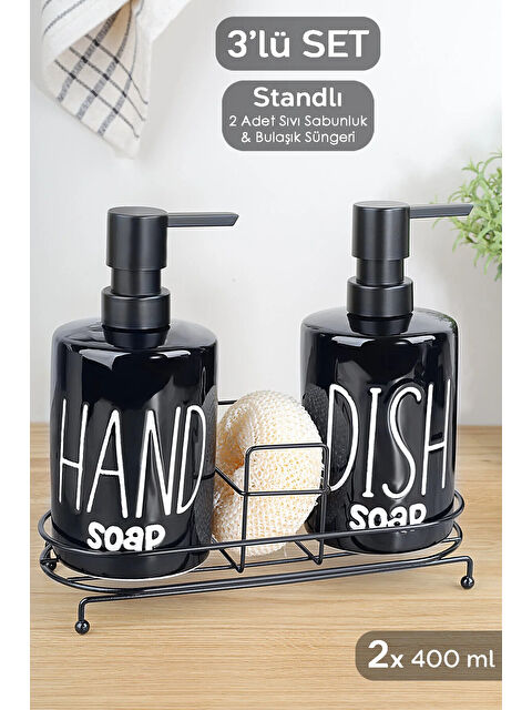 Meleni Home 2'li Metal Standlı Süngerli Sabunluk Seti