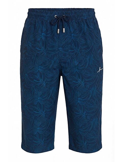 Haşema Çizgi Desenli Lacivert Uzun Erkek Havuz Ve Deniz Şortu 6012 - S000527423-37370