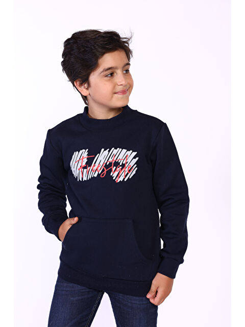 Toontoykids Erkek Çocuk Kanguru Cepli Baskılı Sweatshirt - S000417309-21164