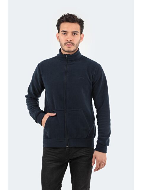 SLAZENGER SANSA Erkek Fermuarlı Sweatshirt Lacivert - S000015317-21164