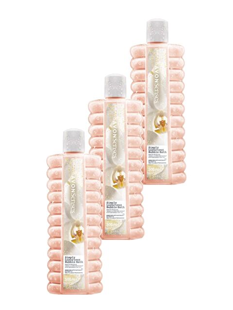 AVON Simply Luxurious Beyaz Şeftali ve Vanilya Orkide Kokulu Banyo Köpüğü 500 Ml. Üçlü Set - S000193328-10231