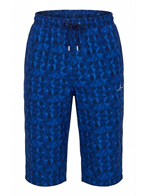 Haşema Geometrik Desenli Mavi Uzun Erkek Havuz Ve Deniz Şortu 6008 - S000527423-23710