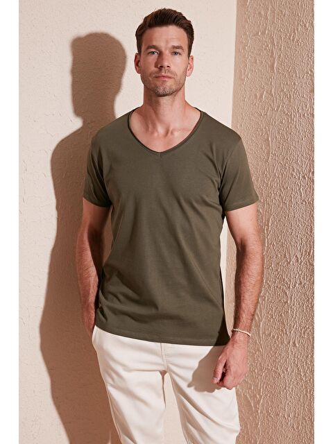 Buratti %100 Pamuk Slim Fit V Yaka Basic Erkek Tişört 5412001 - S000002081-18547