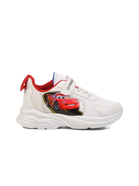 Ayakmod Beyaz Kırmızı Cırtlı Fileli Unisex Çocuk Spor Ayakkabı 2340 F - S000370025-26