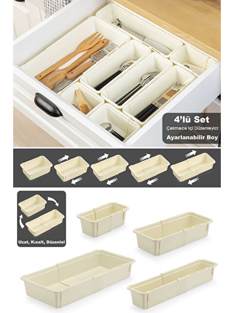 Meleni Home 4'lü Ayarlanabilir Kaşıklık Seti