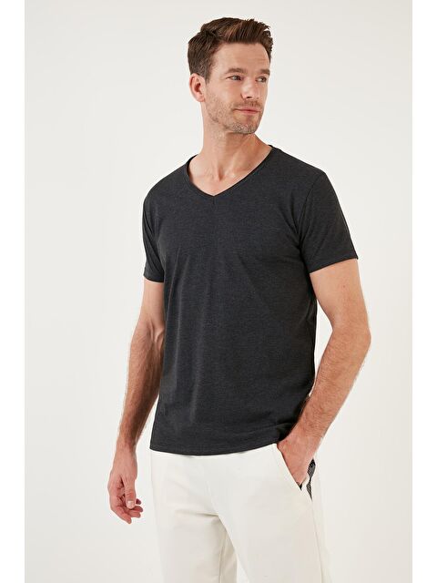 Buratti %100 Pamuk Slim Fit V Yaka Basic Erkek Tişört 5412001 - S000002081-29351