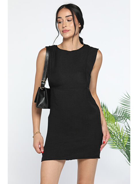 Gülseli Kolsuz Omuz Fırfırlı Elbise - S000289584-19351