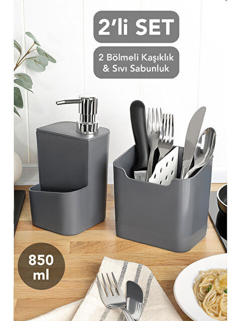 Meleni Home 2'li Süngerlik Bölmeli Sıvı Sabunluk