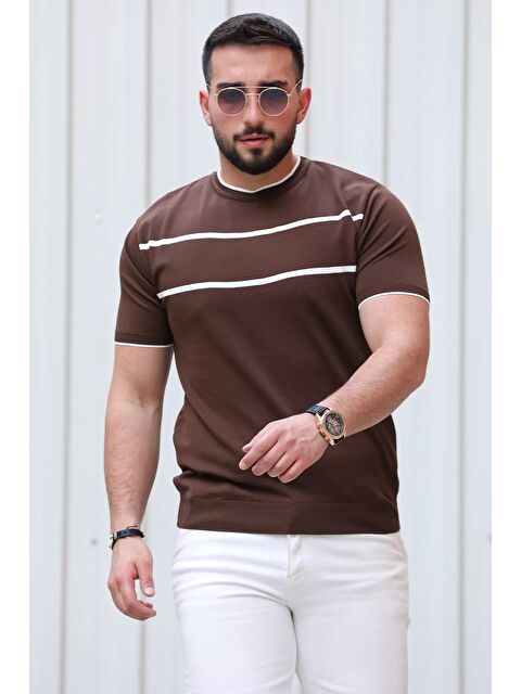 Mishar İtalia Çizgi Detaylı Bisiklet Yaka Erkek T-shirt - S000302792-19413