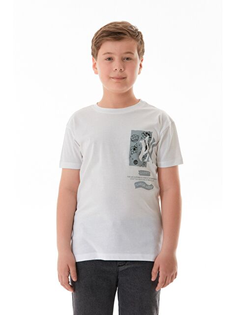 Fullamoda %100 Pamuk Uzay Baskılı Erkek Çocuk Tişört - S000381166-20063