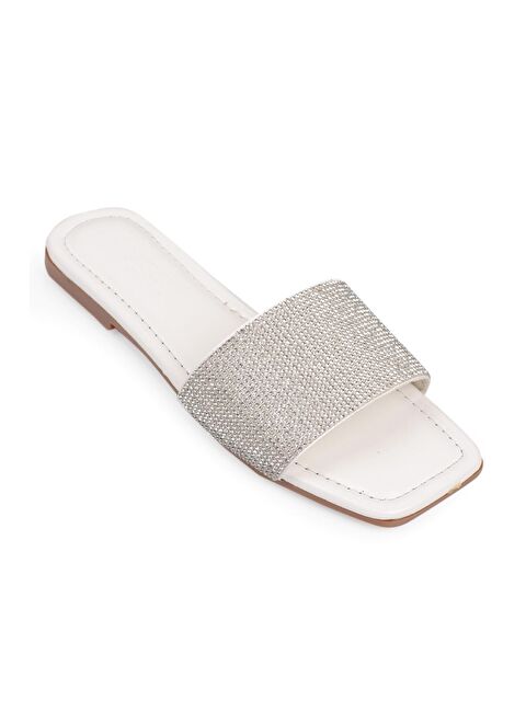 Capone Outfitters Taşlı Tek Bantlı Düz Topuk  Kapitoneli Kadın Terlik - S000177022-20063