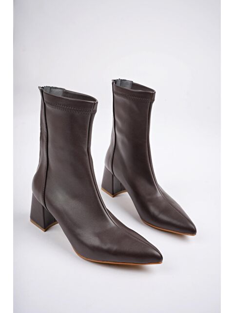 Muggo DARJA Sivri Burun Arkadan Fermuarlı Kadın Topuklu Bot - S000112549-19413