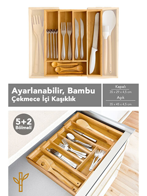 Meleni Home Ayarlanabilir Bambu Kaşıklık