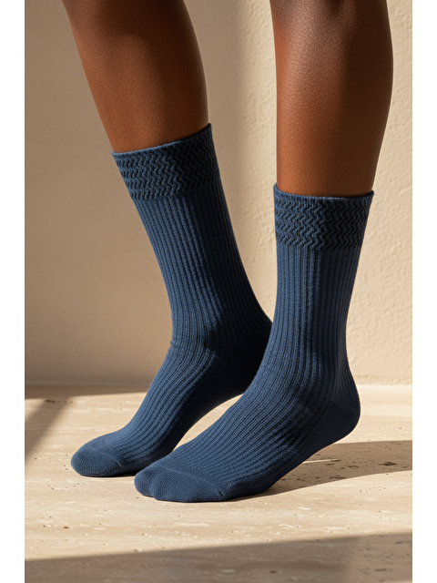 Katia And Bony Kadın Örgü Desenli Soket Çorap Lacivert