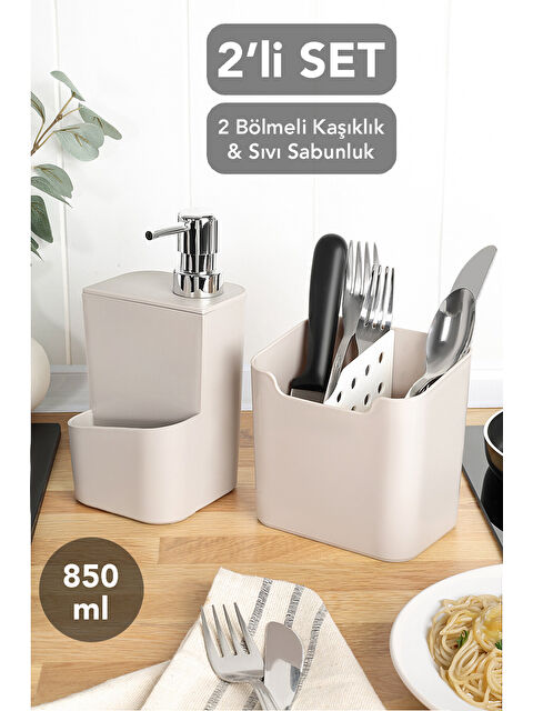 Meleni Home 2'li Süngerlik Bölmeli Sıvı Sabunluk