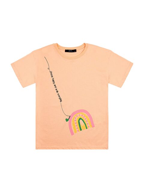 Chandraswear Kız Çocuk Turuncu Tshirt Baskılı- Wear - S000206344-20013