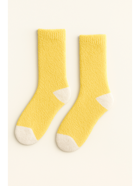 Katia And Bony Unisex Kalın Tüylü Soket Çorap Sarı