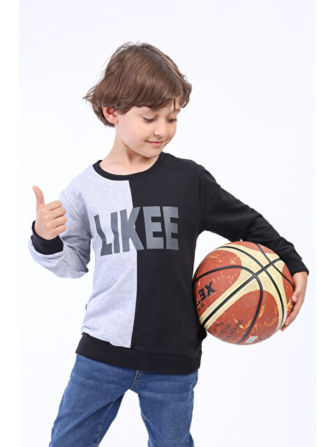 Toontoykids Erkek Çocuk İki Renkli Baskılı Sweatshirt