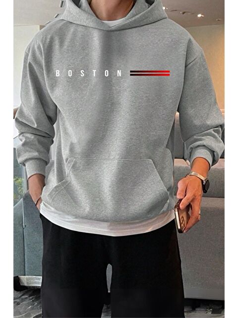 Oksit Bst Ön Baskılı Pamuklu  Erkek Hoodie - S000274564-20600