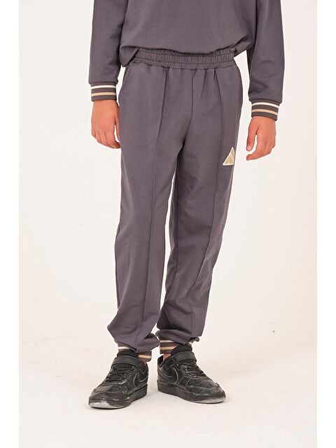 JAZZİEE Unisex Çocuk Baskı Detaylı Eşofman Altı - Antrasit - S000316672-29666