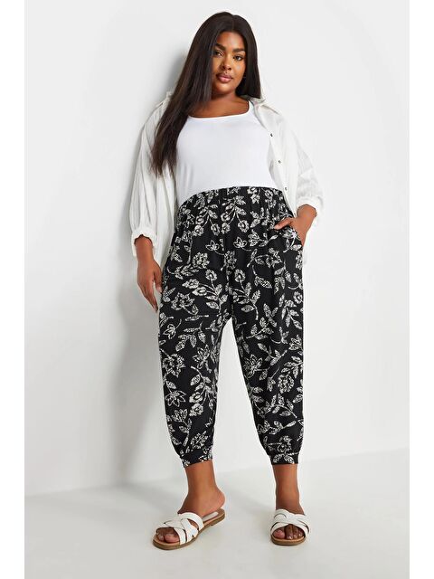 Stil Diva Büyük Beden Paçası ve Beli Lastik Detaylı Cepli Jogger Pantolon 145095 - S000243367-19351