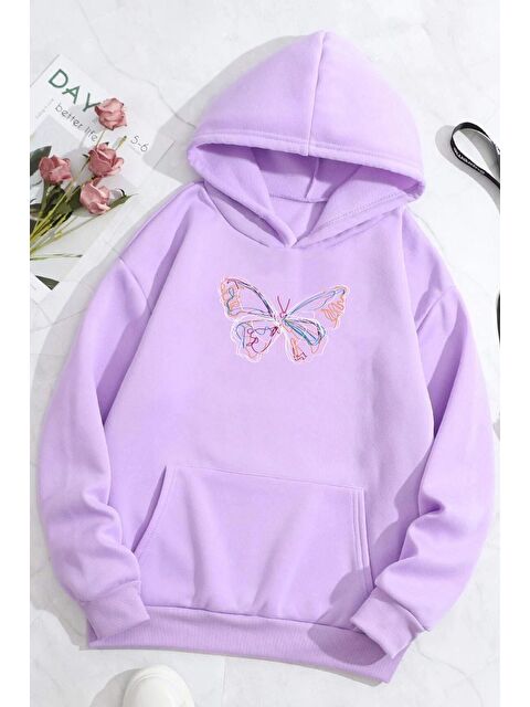 uyguntarz Unisex Butterfly Baskılı Sweatshirt - S000268928-17878