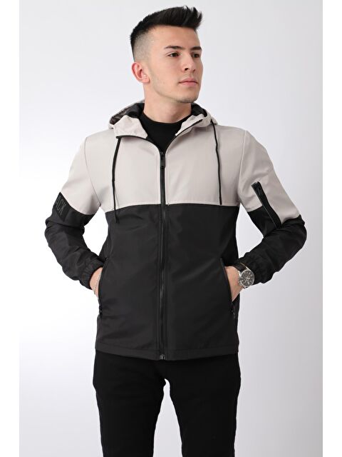 Stilkombin Black Parçalı Kapüşonlu Mevsimlik Mont PLDP 2907 - S000117004-25636