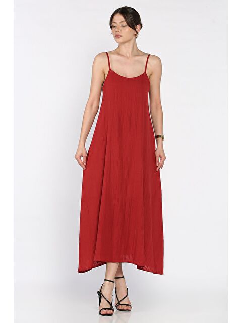 Gülseli Kadın Ayarlanabilir Askılı Bol Kesim Elbise - S000365036-19951