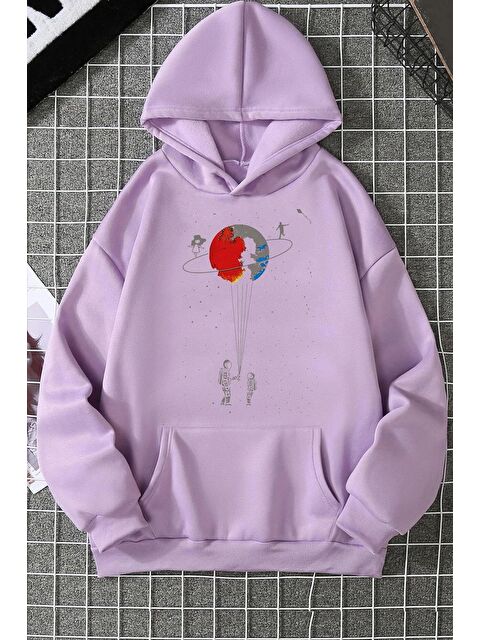 uyguntarz Unisex Evren Temalı Baskılı Sweatshirt - S000268929-17878