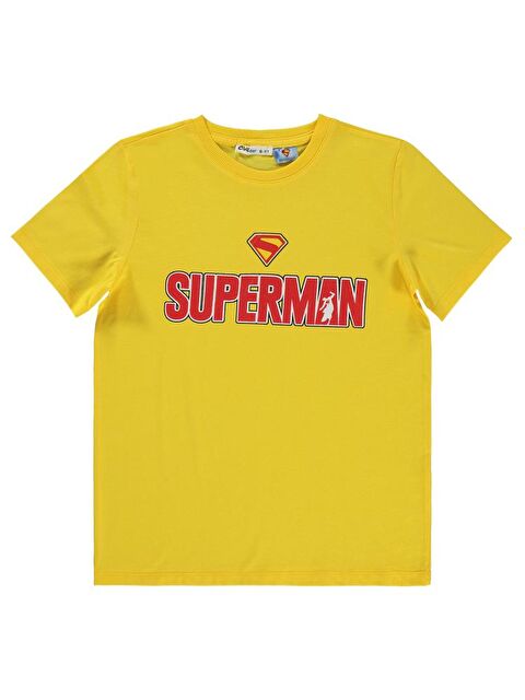 Superman Süperman Baskılı 10-13 Yaş Tişört - Sarı11-12 Yaş - S000466459-20072