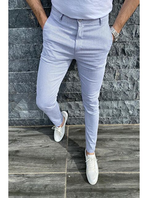 Oksit Zooma Armül Desenli Slim Fit Likralı Keten Pantolon - S000124528-20600