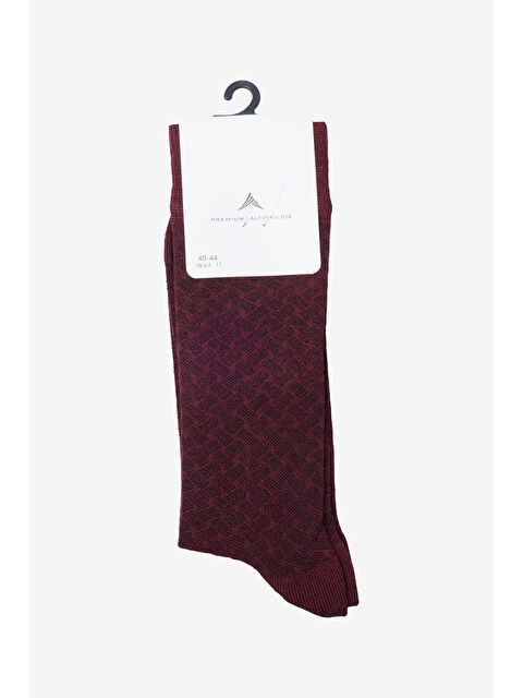 Altınyıldız Classics Erkek Bordo Yumuşak Dokulu Desenli Tekli Çorap - S000527431-19951