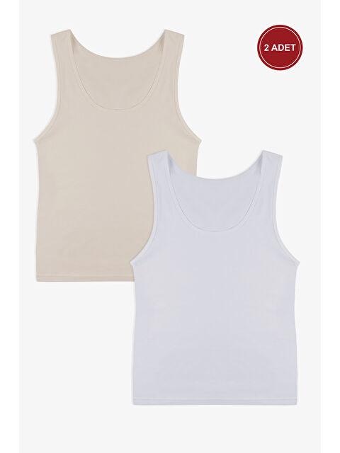 Koza İç Giyim Kadın Kalın Askılı Pamuklu İkili Atlet - S000427611-37264