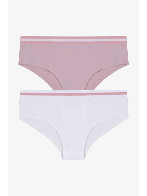Koza İç Giyim Kadın İkili Pamuklu Şardon Lastikli Hipster Külot - S000427762-5404
