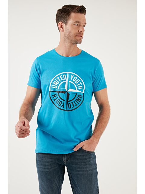 Buratti Baskılı Bisiklet Yaka % 100 Pamuk Slim Fit Tişört 541PUSULA - S000001736-17437