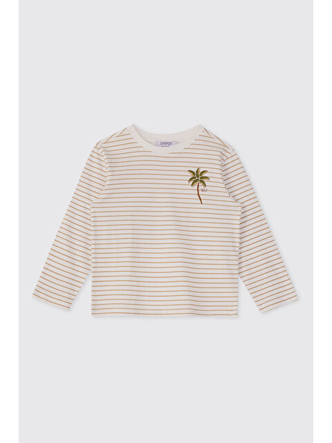 Panço Erkek Bebek Baskılı Ekru Tişört - S000514539-19965