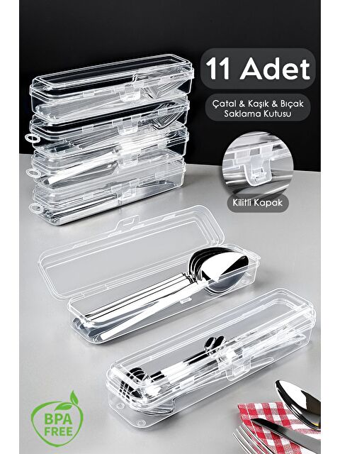 Meleni Home 11 Adet Çatal Bıçak Kaşık Saklama Kutusu Kaşıklık Saklama Kabı Çeyizlik Organizer Düzenleyici - S000385158-26865