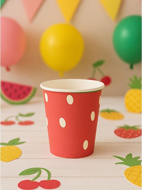 Parti Adresi Meyve Temalı Bardak Karton Doğum Günü Bardağı 8'li - S000524892-23173