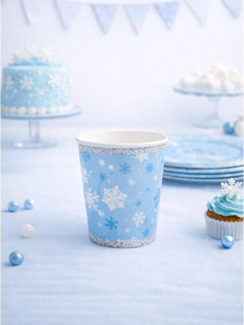 Parti Adresi Kar Tanesi Temalı Bardak Karton Doğum Günü Bardağı  8'li - S000524895-37368