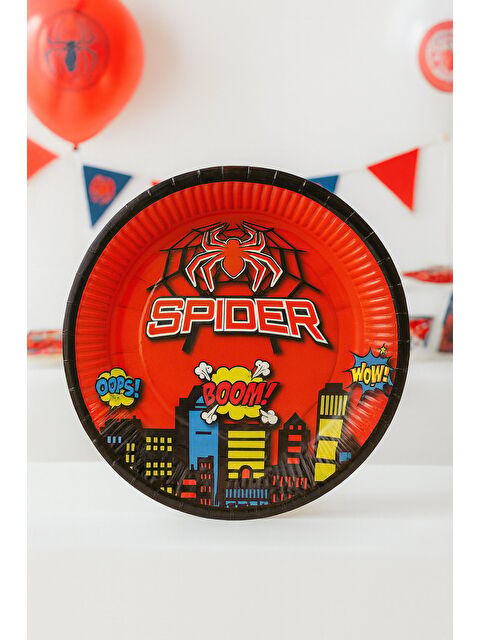 Parti Adresi Örümcek Adam Temalı Tabak Karton Doğum Günü Tabağı - S000524897-20045
