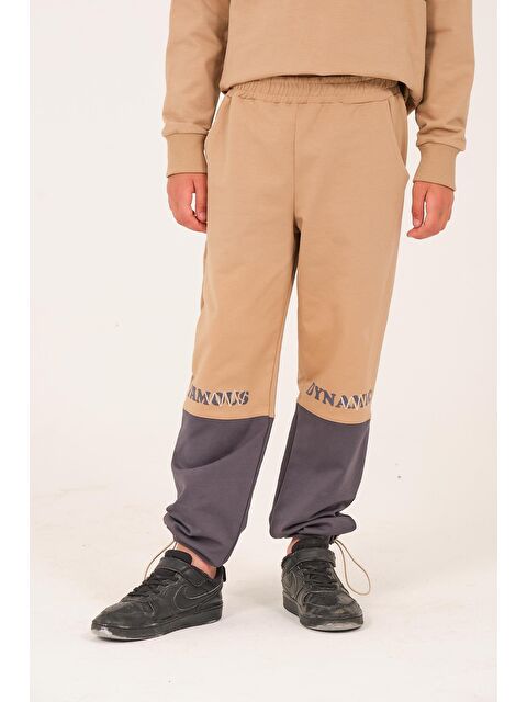 JAZZİEE Unisex Çocuk Yazı Baskılı Jogger Eşofman Altı - Antrasit - S000316675-29666