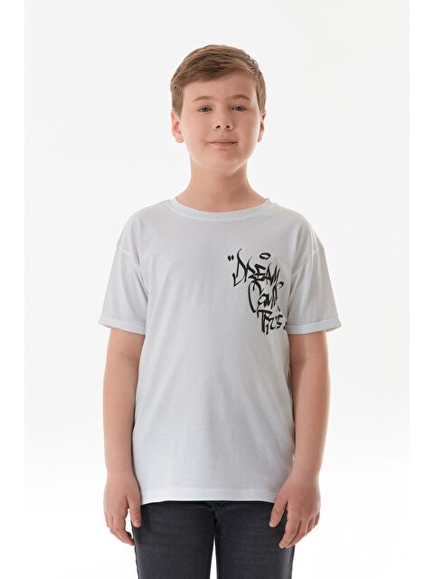 Fullamoda %100 Pamuk Yazı Baskılı Erkek Çocuk Tişört - S000381178-20063