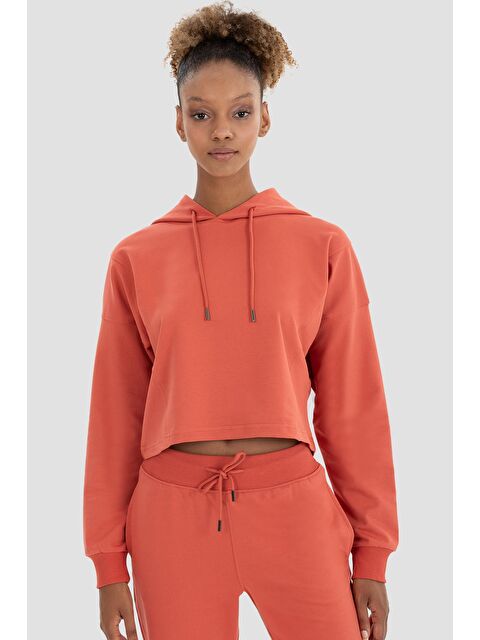 Superstacy Lisa Oversize Kiremit Crop Hoodie - S000221384-20013