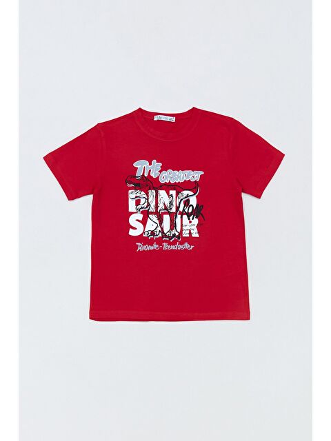 Fullamoda %100 Pamuk Dinozor Baskılı Erkek Çocuk Tişört - S000381180-20045