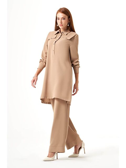 Mizalle Omuz Parçalı Vizon Tunik - S000080641-26429