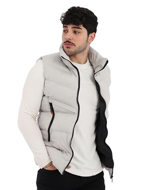 Stilkombin Uzun Fermuar Cepli Çapraz Erkek Şişme Yelek PLDP 2923 - S000114474-20600