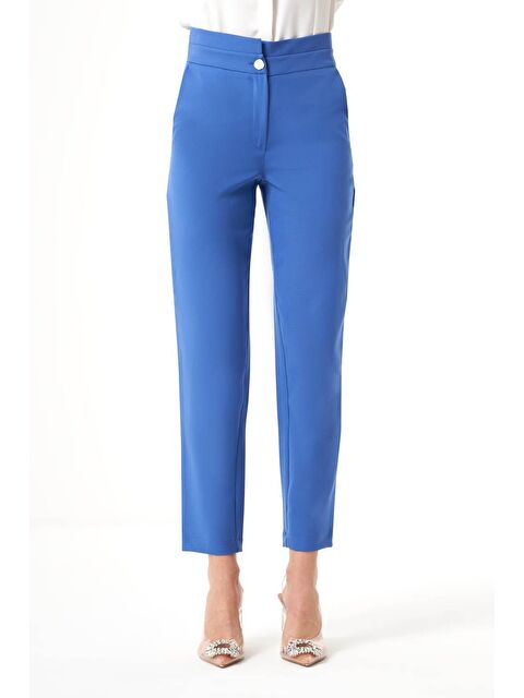 Mizalle Kat Kemerli İndigo Pantolon - S000085690-19990