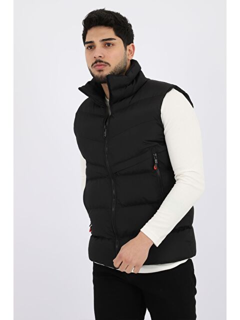 Stilkombin Uzun Fermuar Cepli Çapraz Erkek Şişme Yelek PLDP 2923 - S000114474-19351